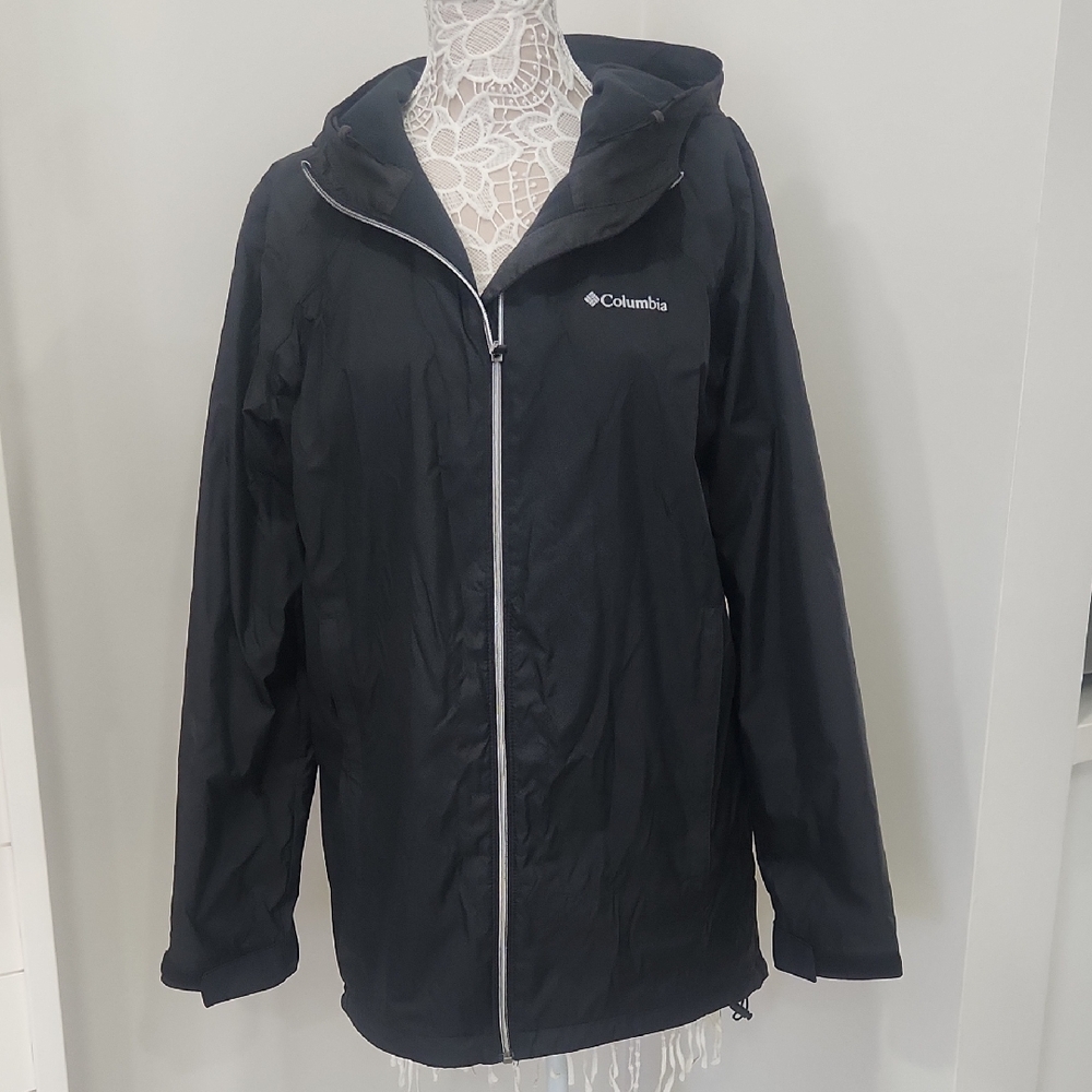 Columbia Omni Shield Lined Black Full-Zip Hooded Jacket